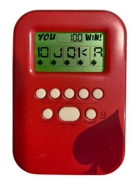 2008 Mattel Radica Lighted Poker Handheld Electronic Travel Game w/ Sound Works